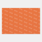 Modernes Schwarz-weißes Orange Dog Halloween Geschenkpapier Set (Vorderseite 3)