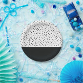 Modernes Schwarz-weißes Pappteller (Party)