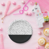 Modernes Schwarz-weißes Pappteller (Party)