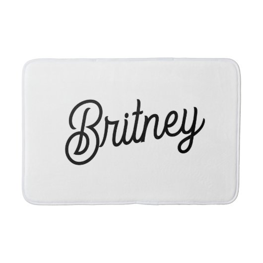 Modernes Schwarz-weißes Personalisiertes Monogramm Badematte (Vorderseite)