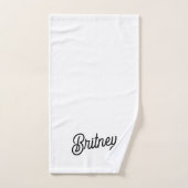 Modernes Schwarz-weißes Personalisiertes Monogramm Badhandtuch Set (Handtuch)