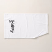 Modernes Schwarz-weißes Personalisiertes Monogramm Badhandtuch Set (Handtuch)