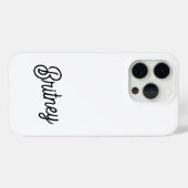 Modernes Schwarz-weißes Personalisiertes Monogramm Case-Mate iPhone Hülle (Rückseite (Horizontal))