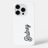 Modernes Schwarz-weißes Personalisiertes Monogramm Case-Mate iPhone Hülle (Rückseite)