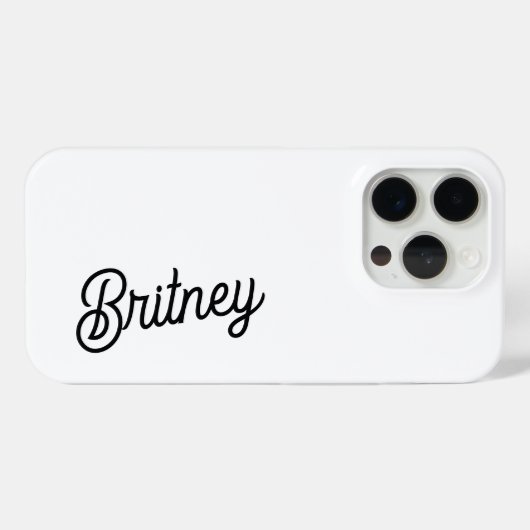 Modernes Schwarz-weißes Personalisiertes Monogramm Case-Mate iPhone Hülle (Rückseite (Horizontal))