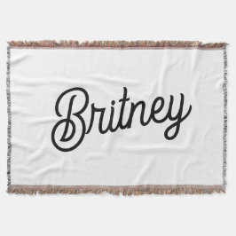 Modernes Schwarz-weißes Personalisiertes Monogramm Decke