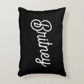 Modernes Schwarz-weißes Personalisiertes Monogramm Dekokissen (Vorderseite(Vertikal))