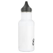 Modernes Schwarz-weißes Personalisiertes Monogramm Edelstahlflasche (Links)
