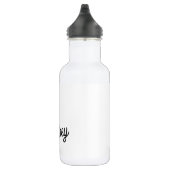 Modernes Schwarz-weißes Personalisiertes Monogramm Edelstahlflasche (Rechts)