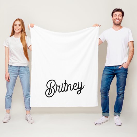 Modernes Schwarz-weißes Personalisiertes Monogramm Fleecedecke (Beispiel)