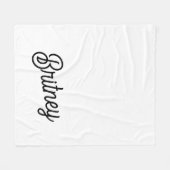 Modernes Schwarz-weißes Personalisiertes Monogramm Fleecedecke (Vorderseite (Horizontal))