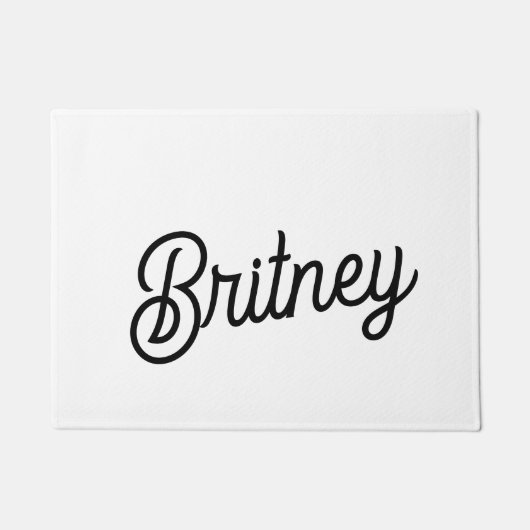 Modernes Schwarz-weißes Personalisiertes Monogramm Fußmatte (Vorderseite)