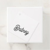 Modernes Schwarz-weißes Personalisiertes Monogramm Geschenkanhänger (Beispiel)