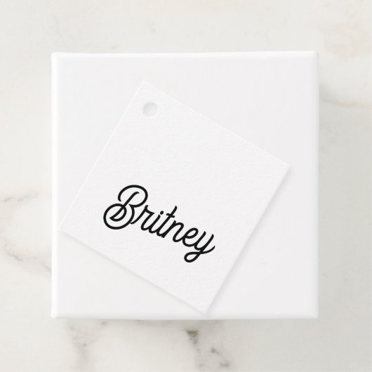 Modernes Schwarz-weißes Personalisiertes Monogramm Geschenkanhänger (Beispiel)