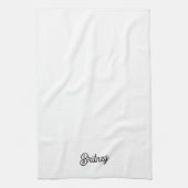 Modernes Schwarz-weißes Personalisiertes Monogramm Geschirrtuch (Vertikal)