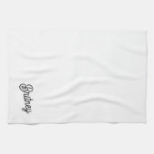 Modernes Schwarz-weißes Personalisiertes Monogramm Geschirrtuch (Horizontal)