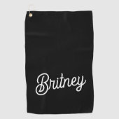 Modernes Schwarz-weißes Personalisiertes Monogramm Golfhandtuch (Vorderseite)