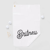 Modernes Schwarz-weißes Personalisiertes Monogramm Golfhandtuch (Insitu)