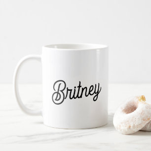 Modernes Schwarz-weißes Personalisiertes Monogramm Kaffeetasse