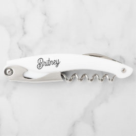 Modernes Schwarz-weißes Personalisiertes Monogramm Kellnermesser