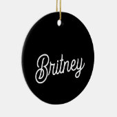 Modernes Schwarz-weißes Personalisiertes Monogramm Keramik Ornament (Rechts)