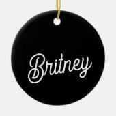 Modernes Schwarz-weißes Personalisiertes Monogramm Keramik Ornament (Vorne)