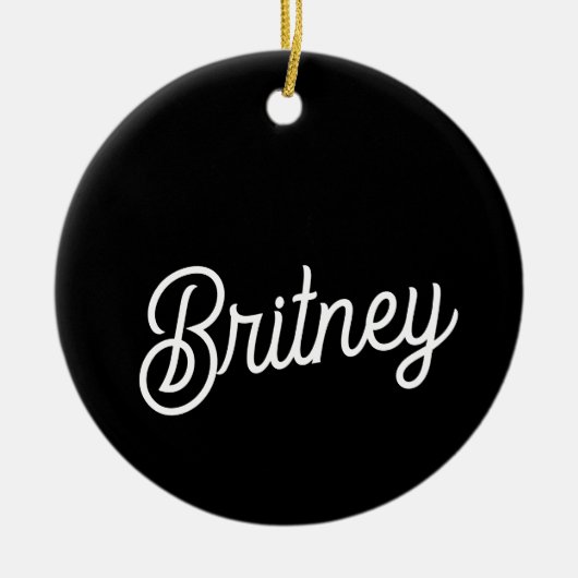 Modernes Schwarz-weißes Personalisiertes Monogramm Keramik Ornament (Vorne)