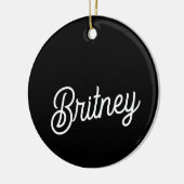 Modernes Schwarz-weißes Personalisiertes Monogramm Keramik Ornament (Links)