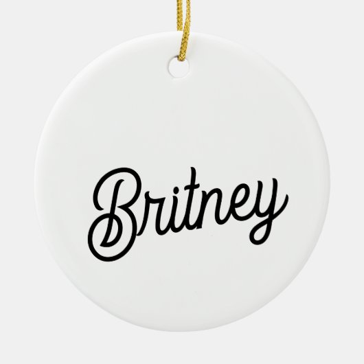 Modernes Schwarz-weißes Personalisiertes Monogramm Keramik Ornament (Vorne)