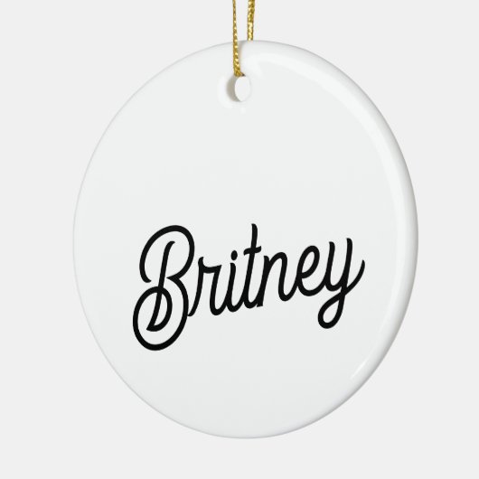 Modernes Schwarz-weißes Personalisiertes Monogramm Keramik Ornament (Links)