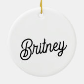 Modernes Schwarz-weißes Personalisiertes Monogramm Keramik Ornament (Hinten)