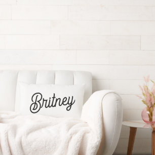 Modernes Schwarz-weißes Personalisiertes Monogramm Lendenkissen