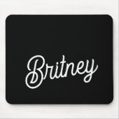 Modernes Schwarz-weißes Personalisiertes Monogramm Mousepad (Vorne)