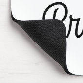 Modernes Schwarz-weißes Personalisiertes Monogramm Mousepad (Ecke)