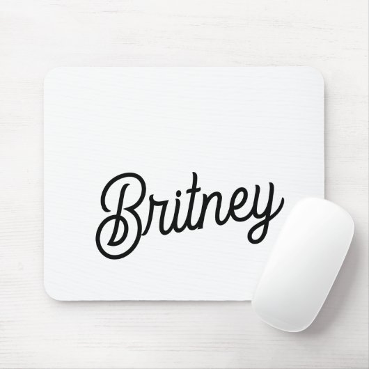 Modernes Schwarz-weißes Personalisiertes Monogramm Mousepad (Mit Mouse)
