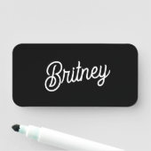 Modernes Schwarz-weißes Personalisiertes Monogramm Namensschild (Beispiel)