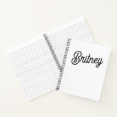 Modernes Schwarz-weißes Personalisiertes Monogramm Notizblock (Innenseite)