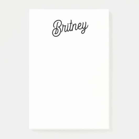 Modernes Schwarz-weißes Personalisiertes Monogramm Post-it Klebezettel (Vorderseite)