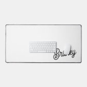 Modernes Schwarz-weißes Personalisiertes Monogramm Schreibtischunterlage (Tastatur & Maus)