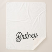 Modernes Schwarz-weißes Personalisiertes Monogramm Sherpadecke (Vorderseite)