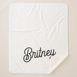 Modernes Schwarz-weißes Personalisiertes Monogramm Sherpadecke