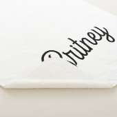Modernes Schwarz-weißes Personalisiertes Monogramm Sherpadecke (3/4)