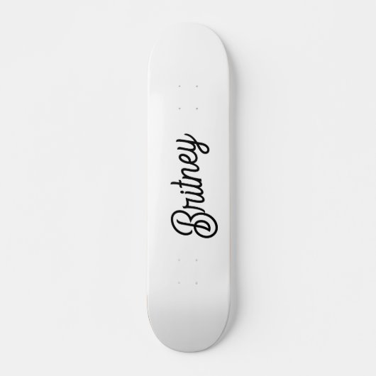 Modernes Schwarz-weißes Personalisiertes Monogramm Skateboard (Vorne)