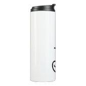 Modernes Schwarz-weißes Personalisiertes Monogramm Thermosbecher (Nach links gedreht)