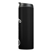 Modernes Schwarz-weißes Personalisiertes Monogramm Thermosbecher (Nach rechts gedreht)