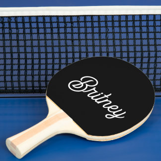 Modernes Schwarz-weißes Personalisiertes Monogramm Tischtennis Schläger