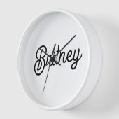 Modernes Schwarz-weißes Personalisiertes Monogramm Uhr (Winkel)