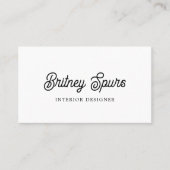 Modernes Schwarz-weißes Personalisiertes Monogramm Visitenkarte (Vorderseite)