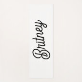 Modernes Schwarz-weißes Personalisiertes Monogramm Yogamatte (Vorderseite)