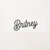 Modernes Schwarz-weißes Personalisiertes Monogramm Yogamatte (Vorderseite (Horizontal))